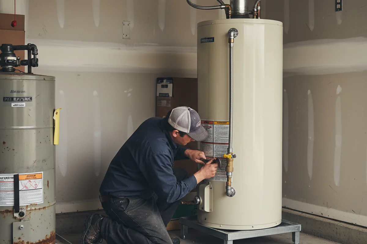 Water heater and shutoff valve replacement in Ludowici